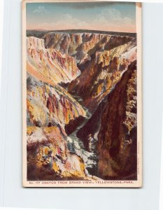 Postcard Canyon From Grand View, Yellowstone Park, Wyoming