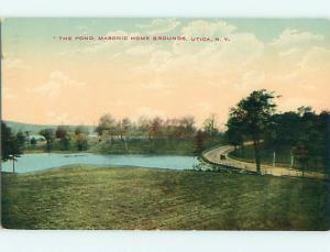 Divided-Back POND AT MASONIC HOME GROUNDS Utica New York NY t6753