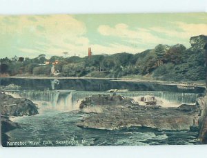 Pre-Chrome WATERFALL SCENE Skowhegan - Near Waterville Maine ME AG4364