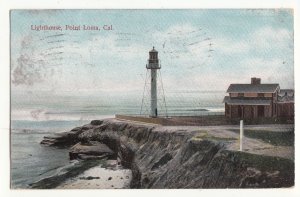 P3250 1908 postcard lighthouse water view point loma calif