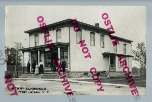 West Leyden NEW YORK RPPC 1910 GENERAL STORE nr Rome Utica Boonville POST OFFICE