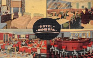 J16/ Hamburg New York Postcard Linen Hotel Hamburg 4View Interior 127