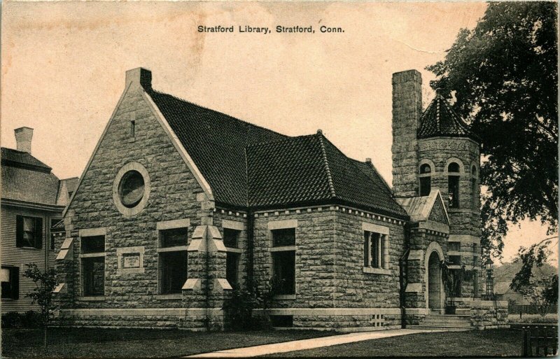 Stratford Public Library Stratford Connecticut CT 1910s UNP Exelsior Postcard