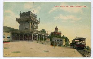 Tower Hotel Mt Penn Reading Pennsylvania 1910 postcard