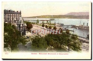 Switzerland - Geneva - Geneva - Monument and Debarcadere - Old Postcard