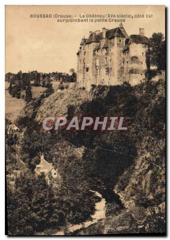 Postcard Old Boussac Creause Chateau East coast surpionbant small Creause
