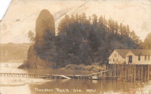 H91/ Rooster Rock Oregon RPPC Postcard c1910 Dock Geology  117
