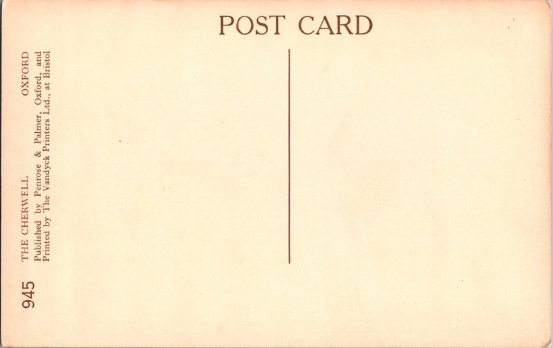 THE CHERWELL OXFORD Boats Vintage Postcard KD10
