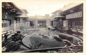 House Patio Japanese Gardens Hollywood California RPPC Real Photo postcard