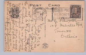 Lift Locks, Trent Canal, Peterborough Ontario, 1931 PECO Postcard, Slogan Cancel