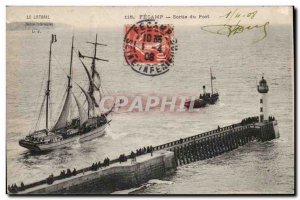 Fecamp - Exit of the Port - Boat Old Postcard