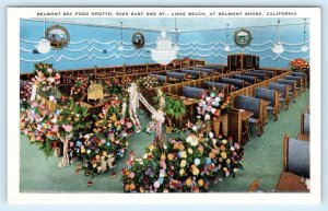 LONG BEACH, CA ~ Belmont Shore BELMONT SEA FOOD GROTTO c1940s Linen Postcard