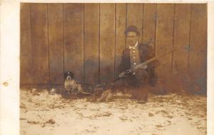 E19/ Orland? Ohio Real Photo RPPC Postcard c1910 Hunter Rifle Dog