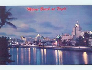 Pre-1980 INDIAN CREEK HOTELS AT NIGHT Miami Beach Florida FL G9873