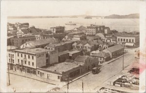 Prince Rupert BC Business Section Ship #494 Fred Button RPPC Postcard H62 *as is