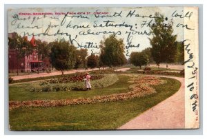 Vintage 1906 Postcard - Garden at Drexel Boulevard 45th Streets Chicago Illinois