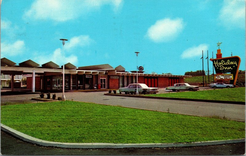 Vtg 1960's Holiday Inn Hotel Old Cars Gadsden Attalla Alabama AL Chrome Postcard