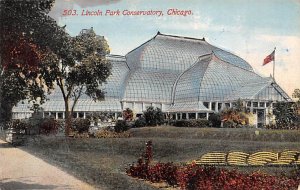 Lincoln Park Conservatory Chicago, Illinois USA View Postcard Backing 