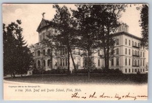 Michigan Deaf & Dumb School, Flint Michigan, Antique 1905 Rotograph Postcard #2