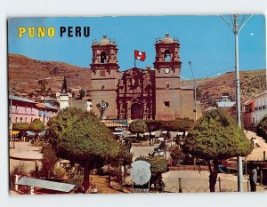 Postcard Modern view of the Cathedral and Main Square, Puno, Peru