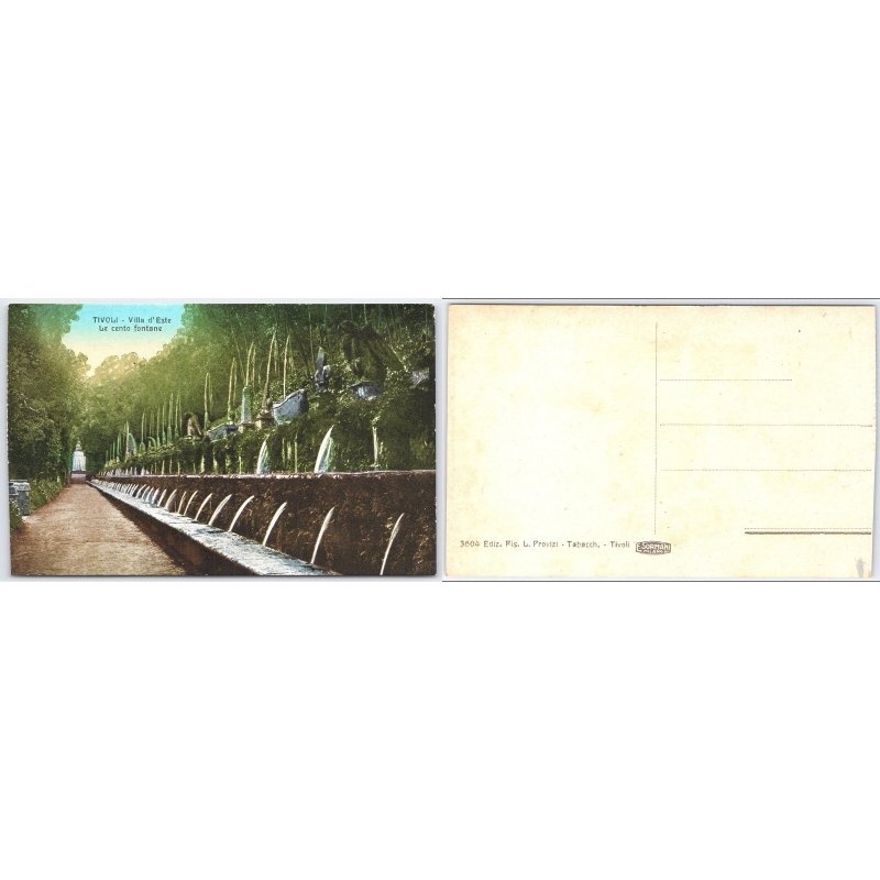 Postcard Tivoli Villa d'Este Le Cento Fontane Italy