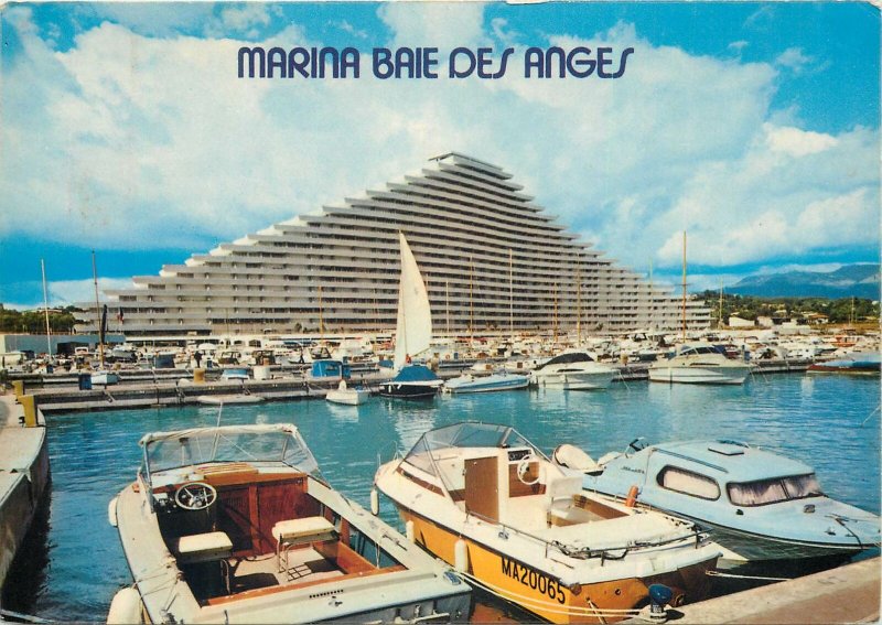 Postcard French Riviera Marina Baie des Anges Port Plaisance Immeuble Commodore