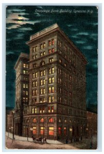 1909 Onondaga Bank Building At Night Syracuse New York NY Postcard