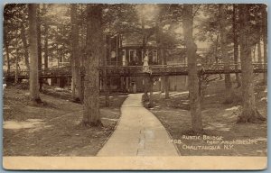 CHAUTAUQUA NY RUSTIC BRIDGE 1912 ANTIQUE POSTCARD