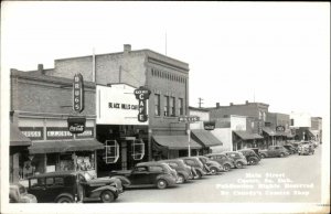 Custer SD Main St. Cars Stores Real Photo Postcard