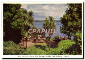 Postcard Modern Irish Jaunting Cars at Dinis Cottage Middle Lake Killarney Ir...