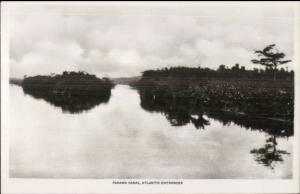 Panama Canal Atlantic Entrances Canadian Pacific Cruise Issued RPPC Postcard