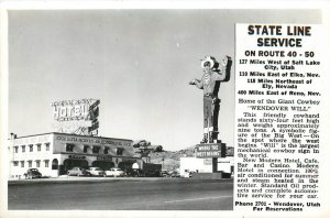 1950s Wendover Utah Stare Line Service hotel autos RPPC Postcard 25-12290