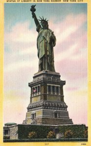 Vintage Postcard 1930's Statue of Liberty National Monument New York Harbor NYC