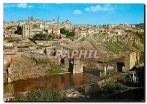 Postcard Modern Toledo Panoramica are Puente de San Martin