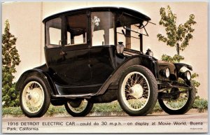 1916 Detroit Electric Car, Movie World Buena Park CA, Crossroads Auto, Postcard
