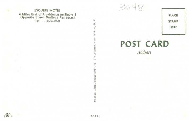 Rhode Island  East Providence Esquire Motel