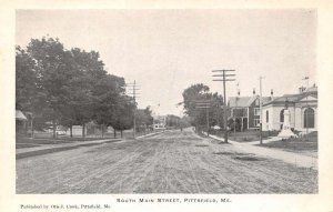Pittsfield Maine South Main Street, B/W Photo Print Vintage Postcard U6848