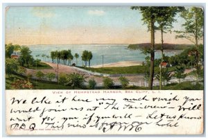 1913 View Of Hempstead Harbor Sea Cliff Long Island New York NY Antique Postcard