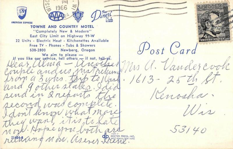 Newberg, Oregon Vintage Postcard (T50)