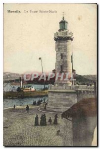 Old Postcard Marseille Lighthouse St. Mary