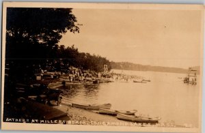 RPPC Bathers at Millers Beach Congamond Lakes MA Vintage Postcard T10 