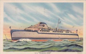 Automobile and Passenger Ferry S S Princess Anne On The Chesapeake Bay 1937