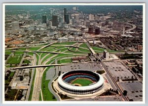 Atlanta Fulton County Stadium, Atlanta Georgia, Chrome Aerial View Postcard