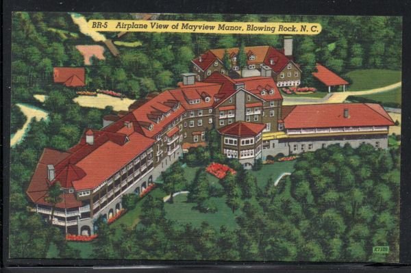 North Carolina colour Airplane View Mayview Manor, Blowing Rock, N.C unused