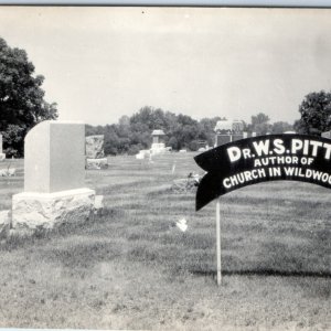 c1940s Church Cemetery RPPC Dr W.S Pitts Church Wildwood Real Photo Nashua? A132