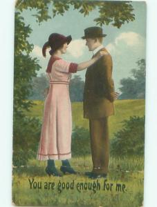 Divided-Back ROMANTIC COUPLE Great Postcard AA7572