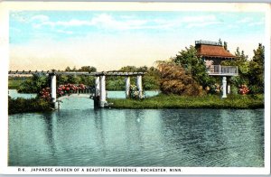 Japanese Garden of a Beautiful Residence Rochester Minnesota Postcard