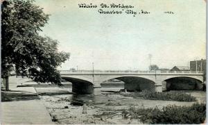 CHARLES CITY, IA Iowa    MAIN STREET BRIDGE  c1910s  Photoette   Postcard