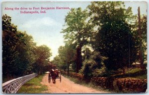 Postcard - Along the drive to Fort Benjamin Harrison - Indianapolis, Indiana