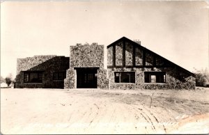 Real Photo Postcard Crystal Cave Lodge and Curio Shop in Spring Valley Wisconsin